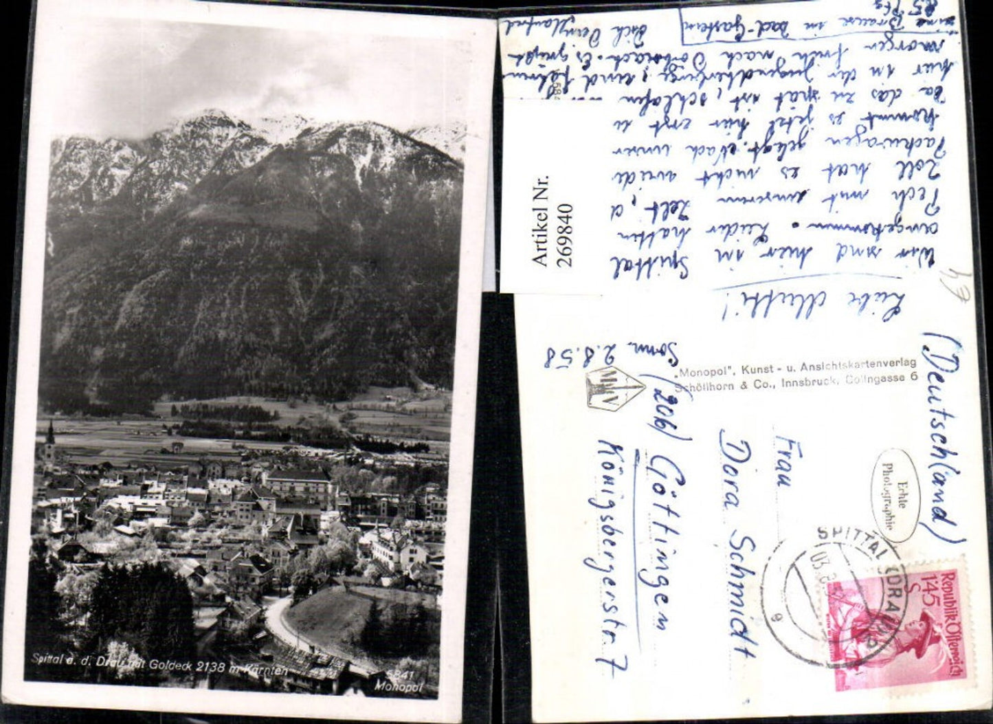269840, Spittal an der Drau, total view with Goldeck mountain scenery