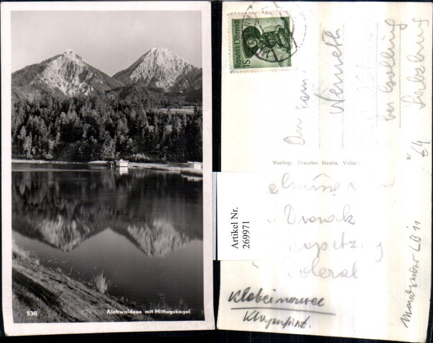 269971,Aichwaldsee See b. Latschach m. Mittagskogel Bergkulisse