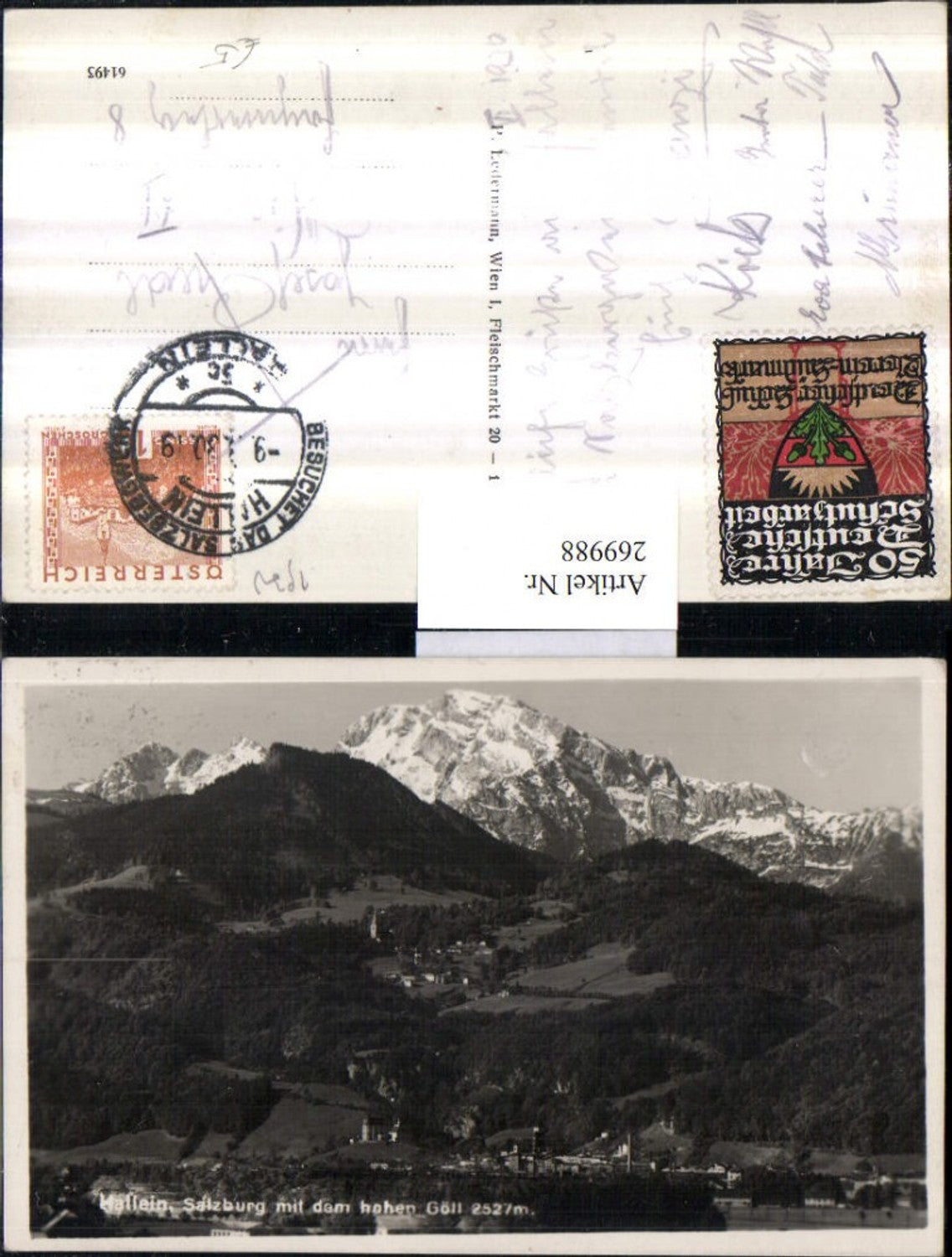 269988,Hallein Totale m. d. Hohen Göll Bergkulisse