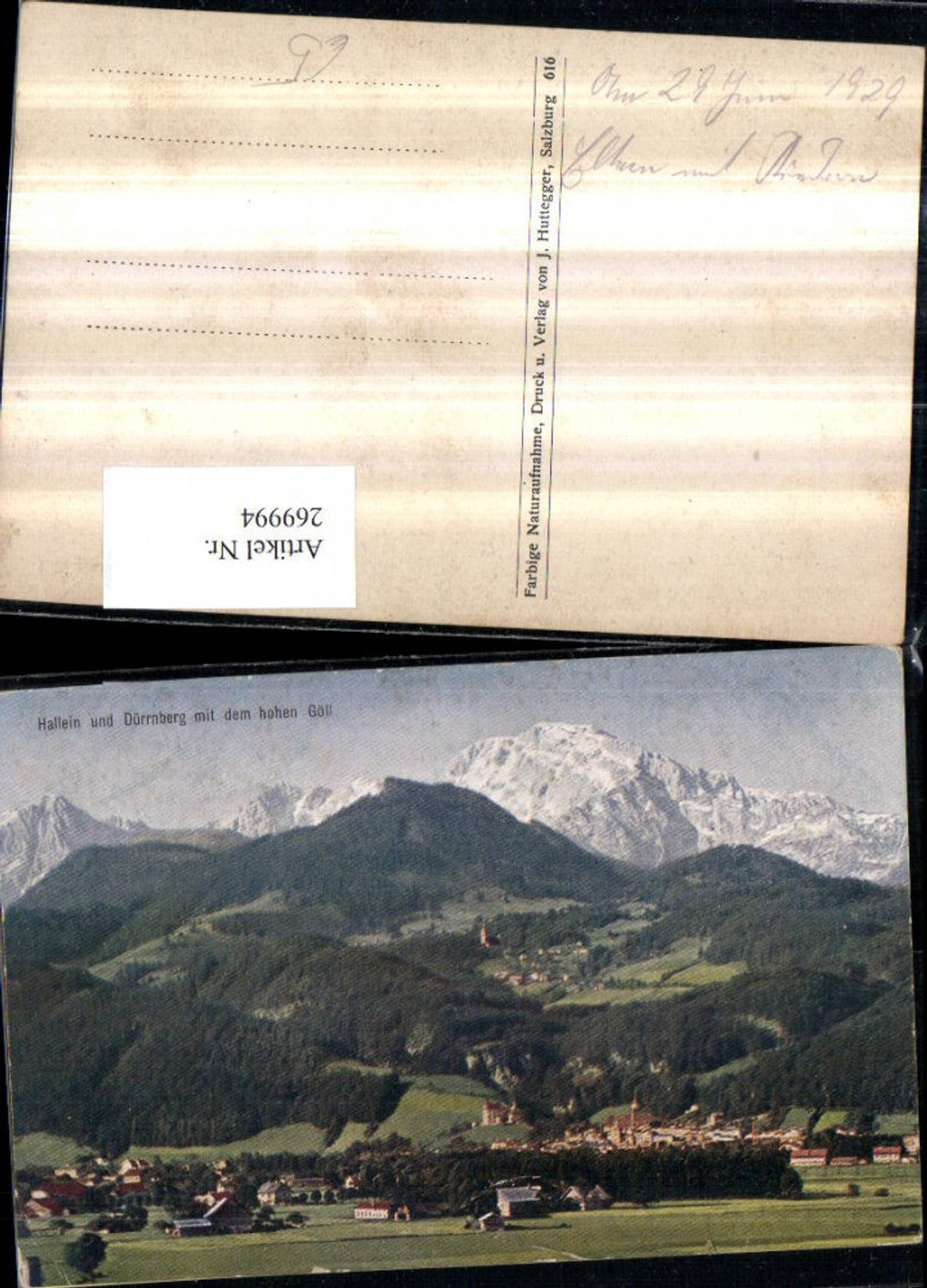 269994,Hallein u. Dürrnberg Totale m. d. Hohen Göll Bergkulisse