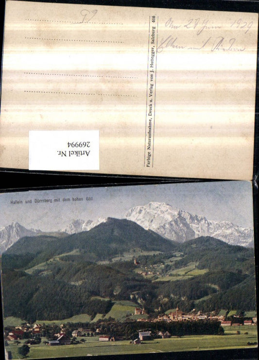 269994,Hallein u. Dürrnberg Totale m. d. Hohen Göll Bergkulisse