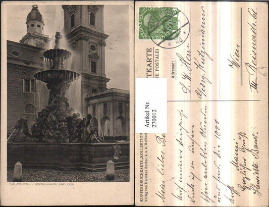 270012,Salzburg Hofbrunnen Brunnen u. Dom