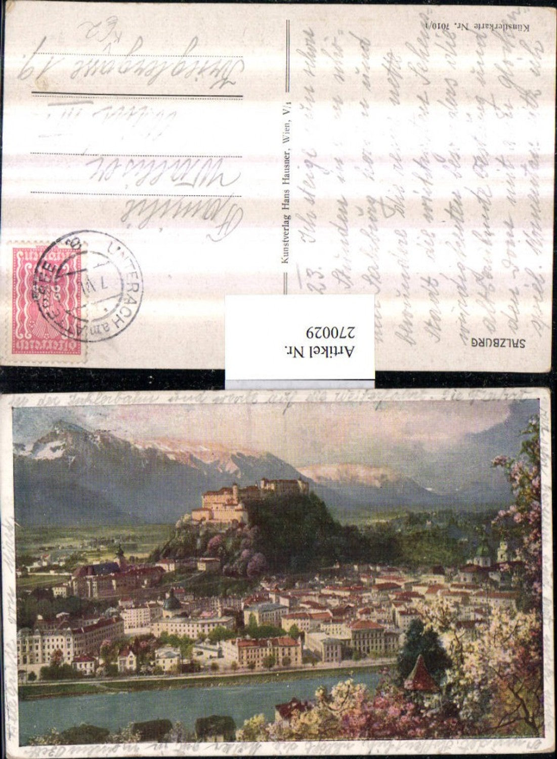270029,Künstler AK Salzburg Totale m. Festung pub Hans Hausner 7010/1