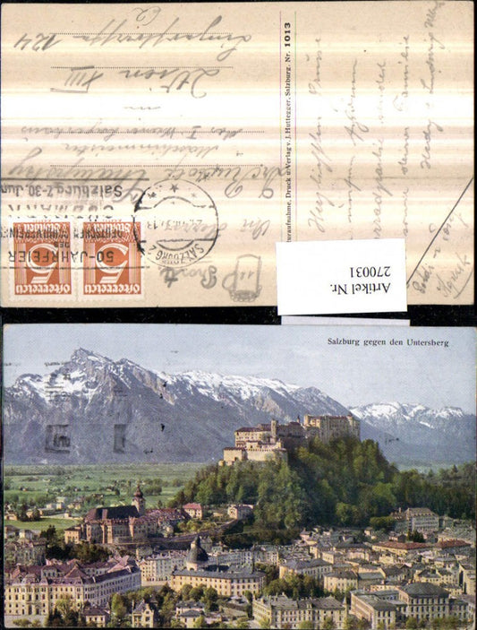 270031,Salzburg Totale m. Festung geg. d. Untersberg Bergkulisse