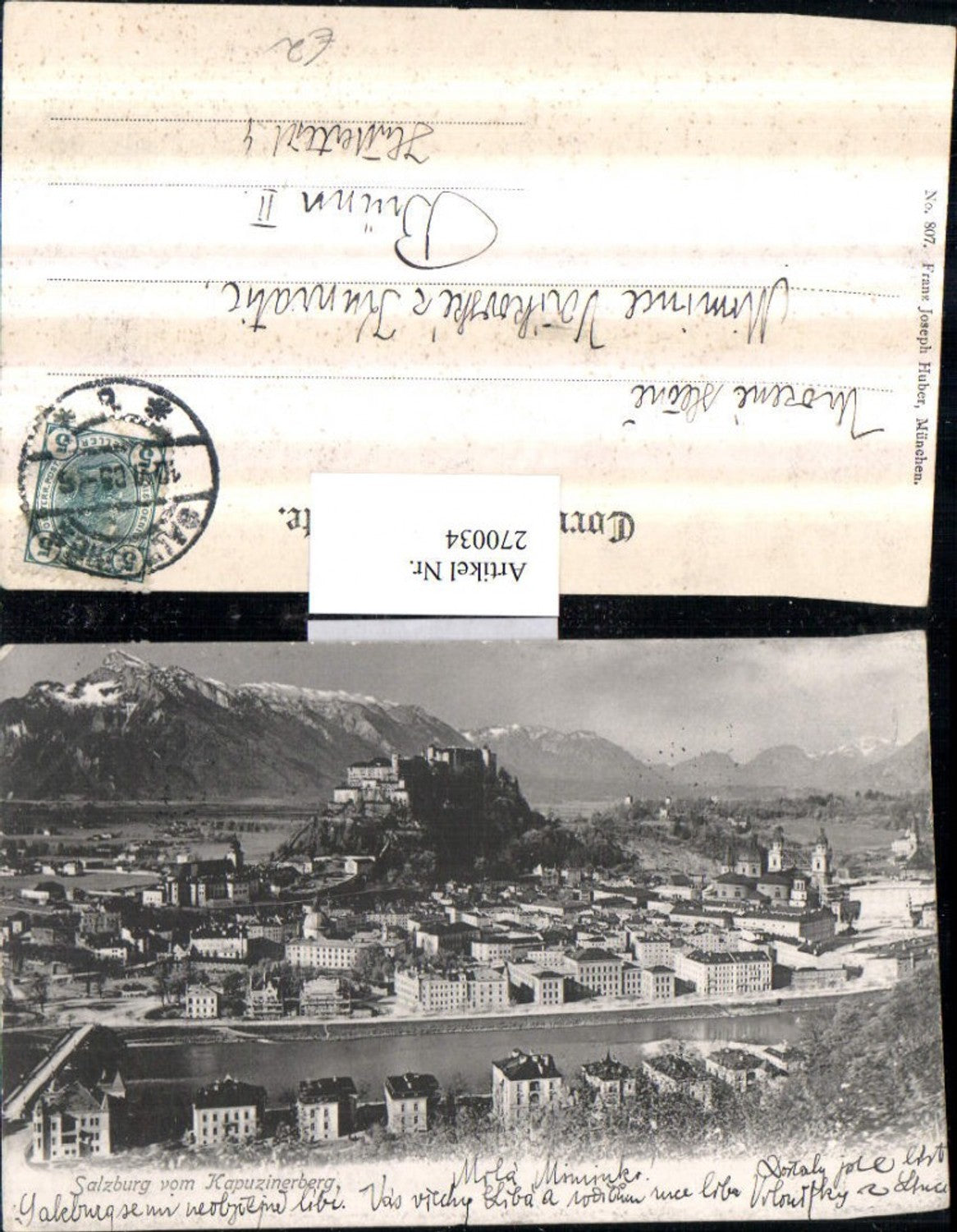 270034,Salzburg Totale vom Kapuzinerberg Bergkulisse