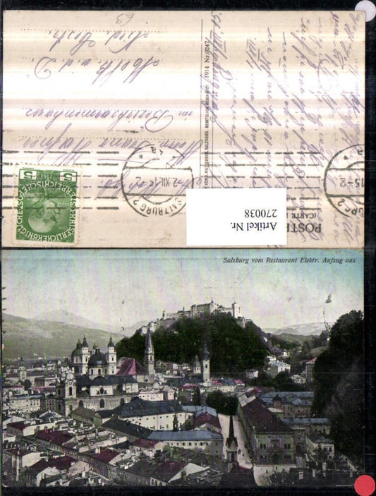 270038,Salzburg Totale vom Restaurant Elektrischer Aufzug aus