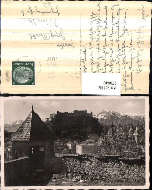 270040,Salzburg Teilansicht Festung vom Kapuzinerberg Bergkulisse
