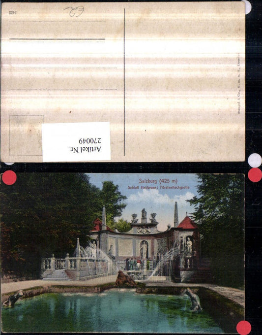 270049,Salzburg Schloss Hellbrunn Fürstentischgrotte