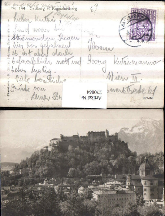 270064,Salzburg Teilansicht m. Festung vom Kapuzinerberg