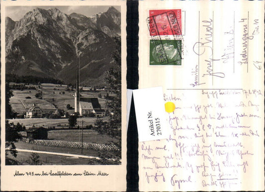 270315,Alm b. Saalfelden am Steinernen Meer Kirche Bergkulisse