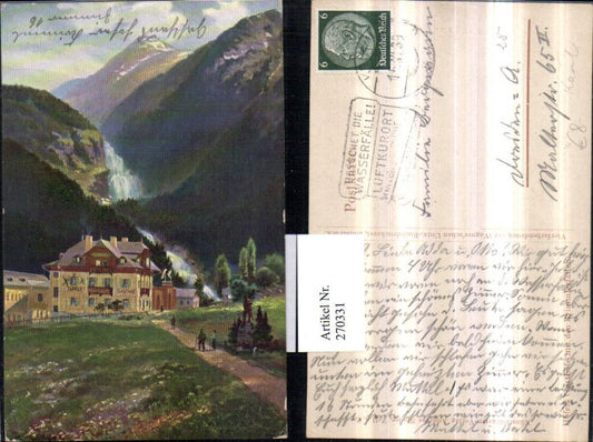 270331,Krimml Gasthof Hofer m. d. Krimmlerfällen Wasserfälle Bergkulisse