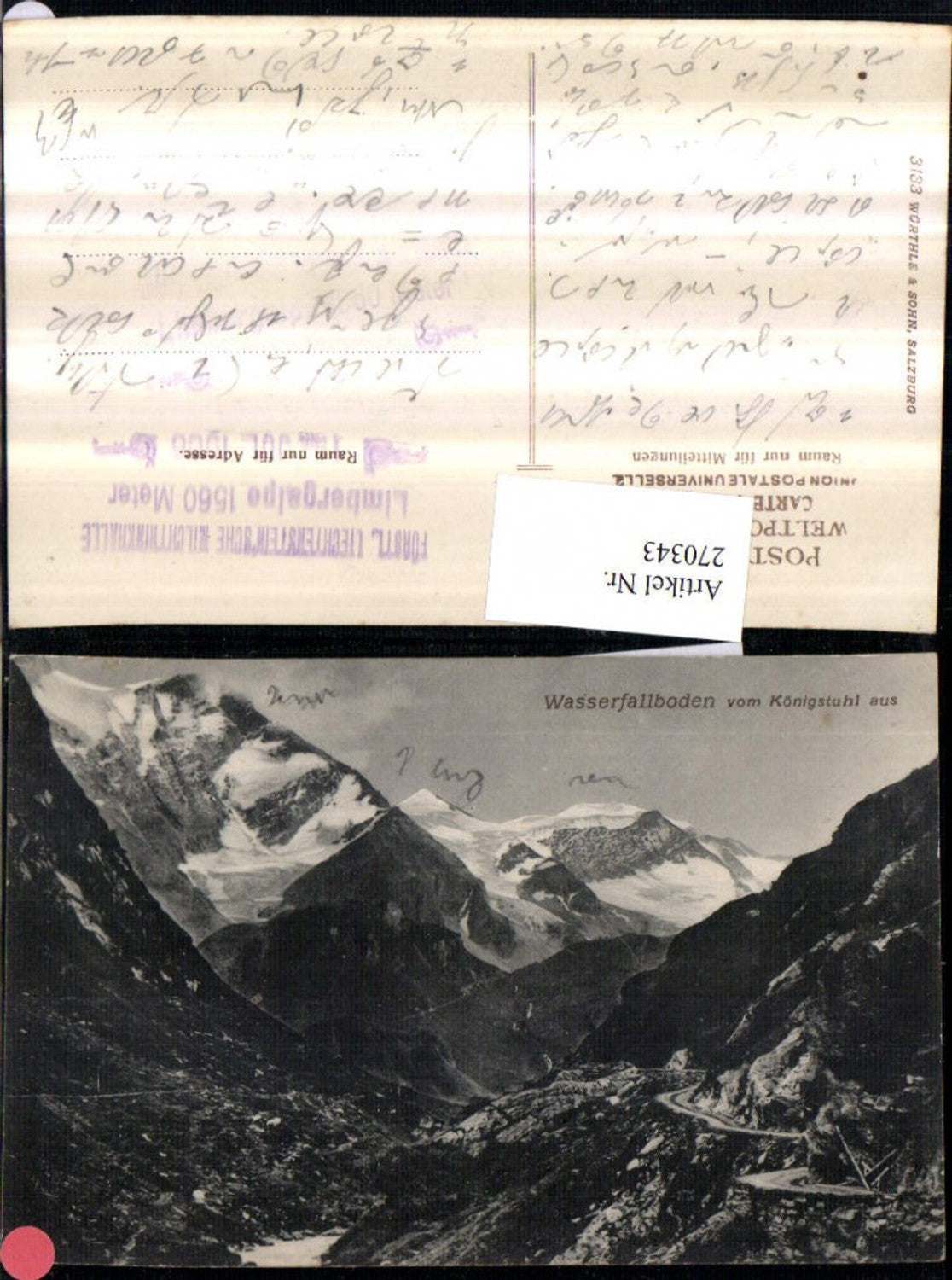 270343,Wasserfallboden vom Königstuhl aus Bergkulisse b. Kaprun