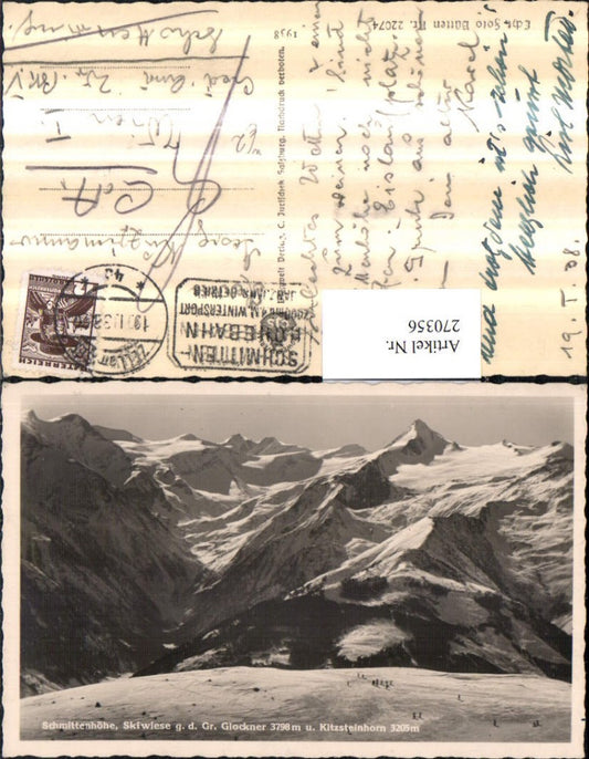 270356,Schmittenhöhe Skiwiese geg. Großglockner u. Kitzsteinhorn Bergkulisse b. Zell am See