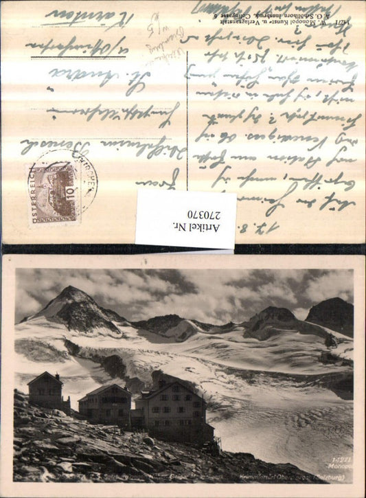 270370,Kürsingerhütte Berghütte geg. Hohen Geiger Mauerkeesköpfe b. Bramberg Bergkulisse