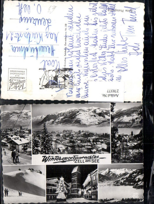 270377,Zell am See Totale Berglift Hauptplatz Bergkulisse Winterbilder Mehrbildkarte pub Cosy 1530