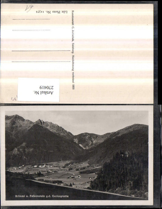 270419,Krimml u. Falkenstein Totale geg. d. Gerlosplatte Bergkulisse
