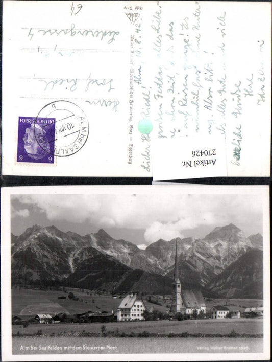 270426,Alm b. Saalfelden Totale Kirche m. d. Steinernen Meer Bergkulisse