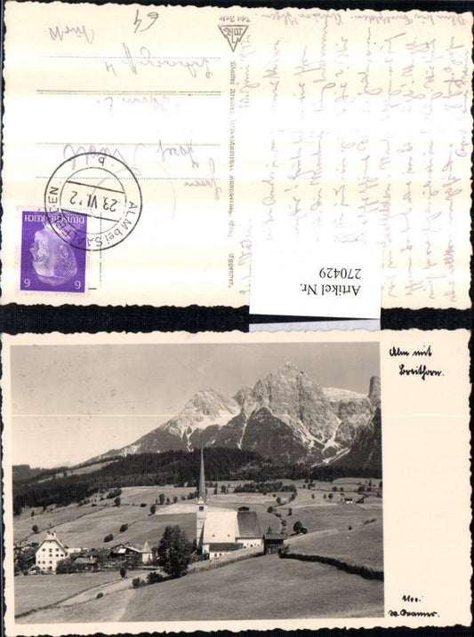 270429,Alm Totale Kirche m. Breithorn Bergkulisse
