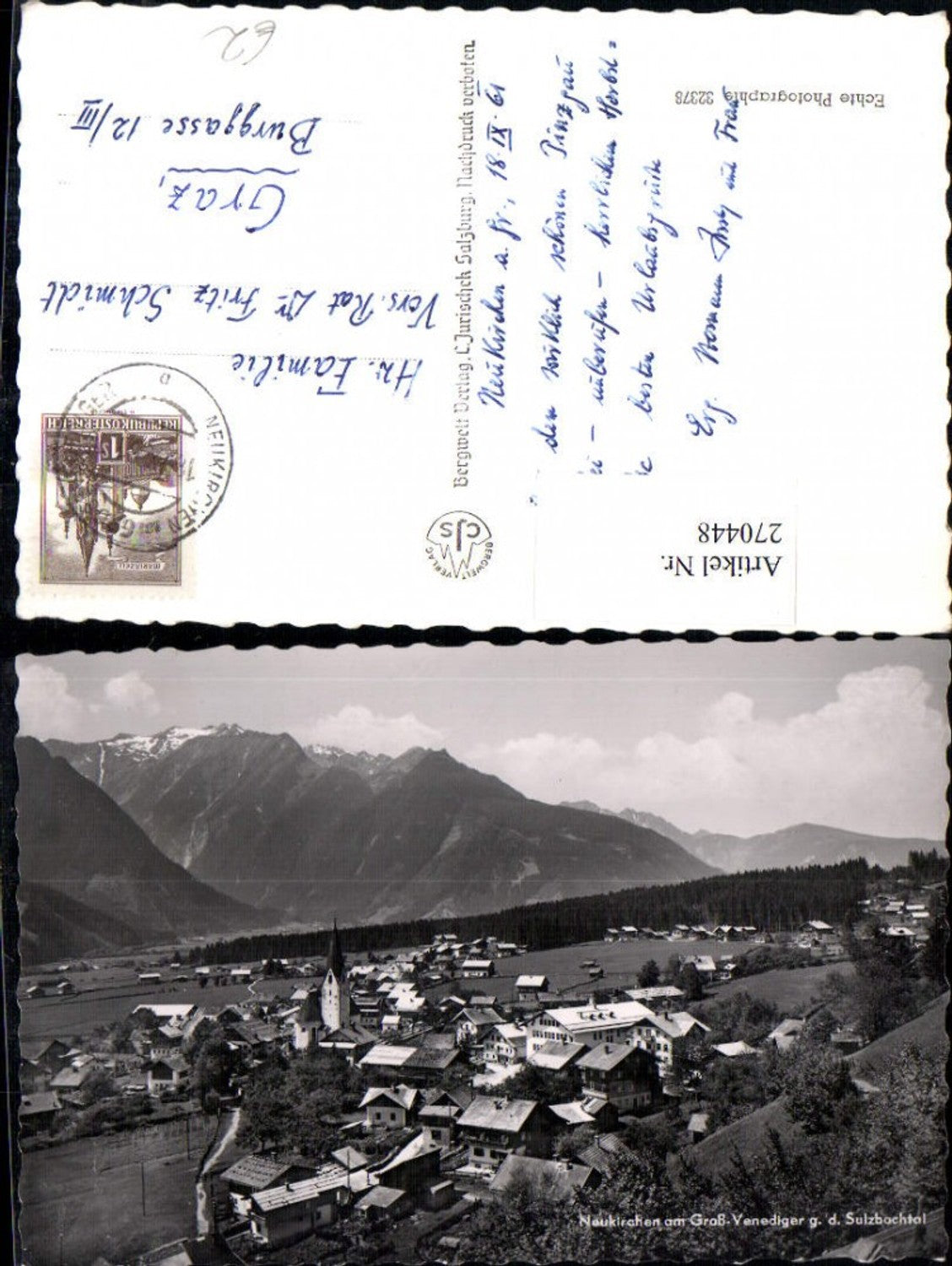 270448,Neukirchen am Großvenediger Totale geg. d. Sulzbachtal Bergkulisse