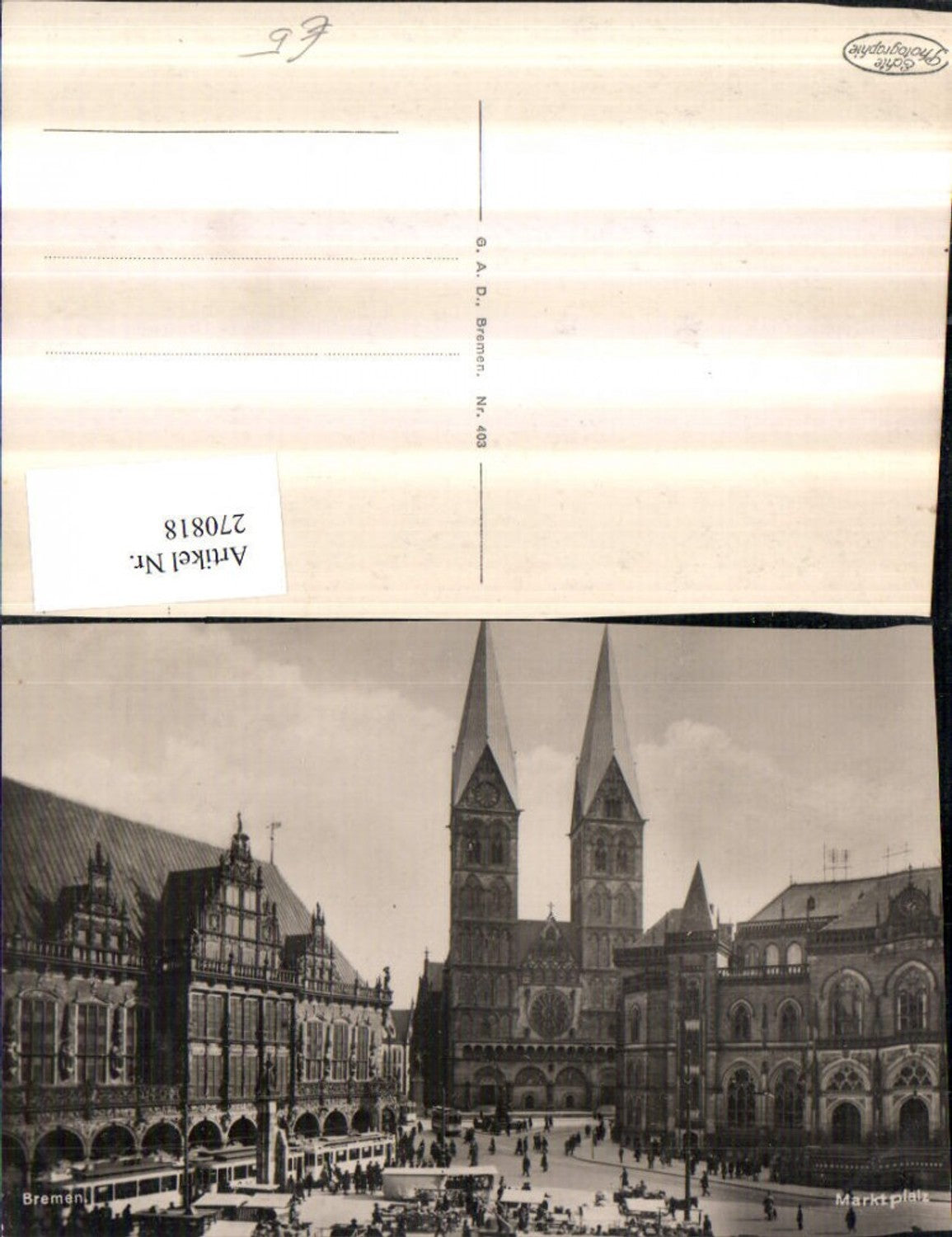 270818,Bremen Marktplatz Rathaus Kirche Straßenbahn