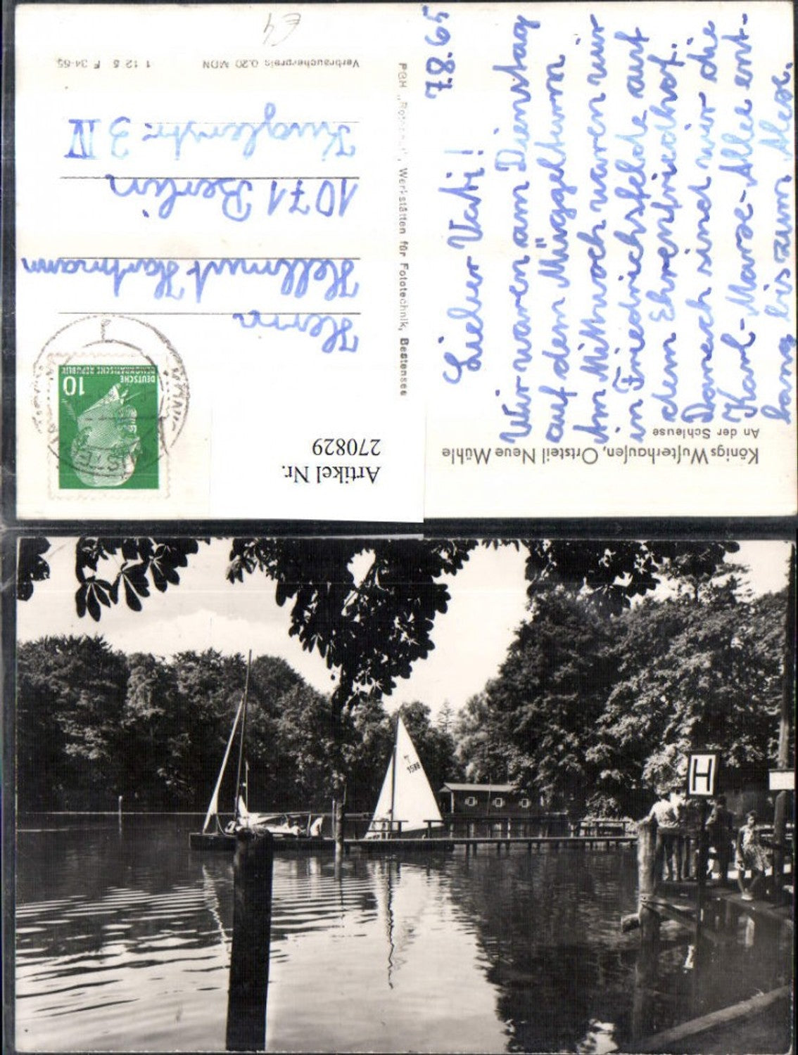 270829,Königs Wusterhausen Neue Mühle An der Schleuse Segelboote