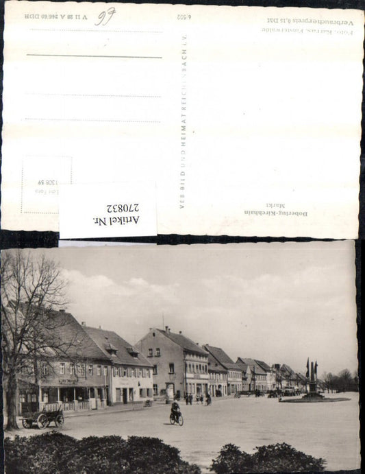 270832,Doberlug-Kirchhain Markt Platz Straßenansicht Geschäfte Denkmal pub VEB 6/502