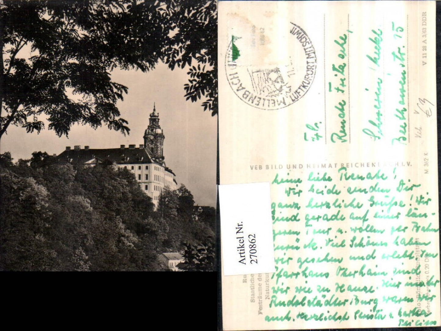 270862, Rudolstadt State Museums Heidecksburg pub VEB