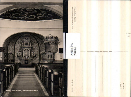 270865, Tabarz in the Thuringian Forest, Evangelical Lutheran Church, interior view of the pulpit