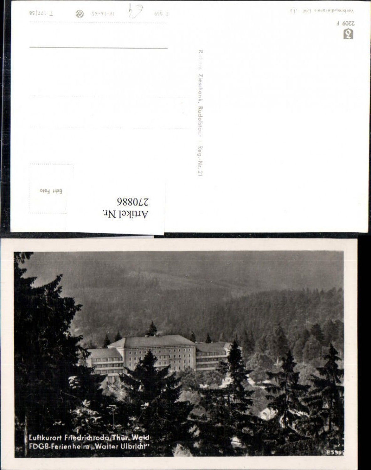 270886, Friedrichroda in the Thuringian Forest, FDGB holiday home Walter Ulbricht