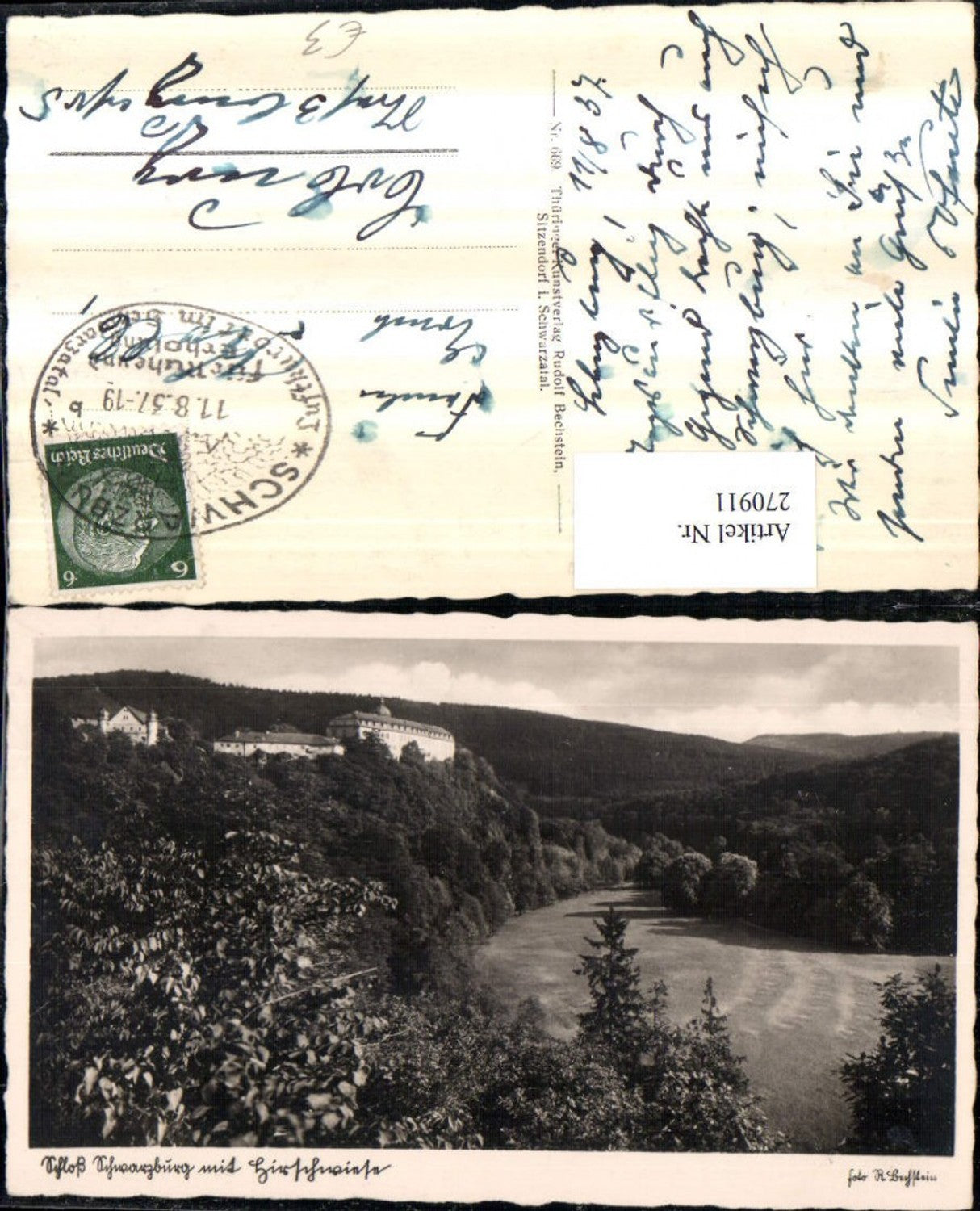 270911,Schloss Schwarzburg m. Hirschwiese
