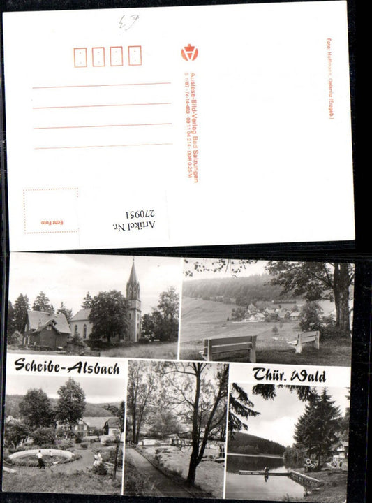 270951,Scheibe-Alsbach Totale Kirche Partien Mehrbildkarte