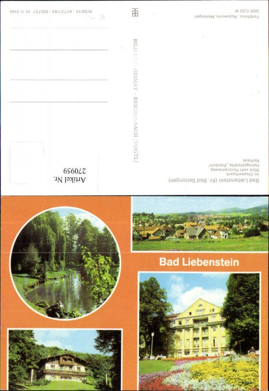 270959,Bad Liebenstein Totale Elisabethpark Gaststätte Feodora Kurhaus Mehrbildkarte