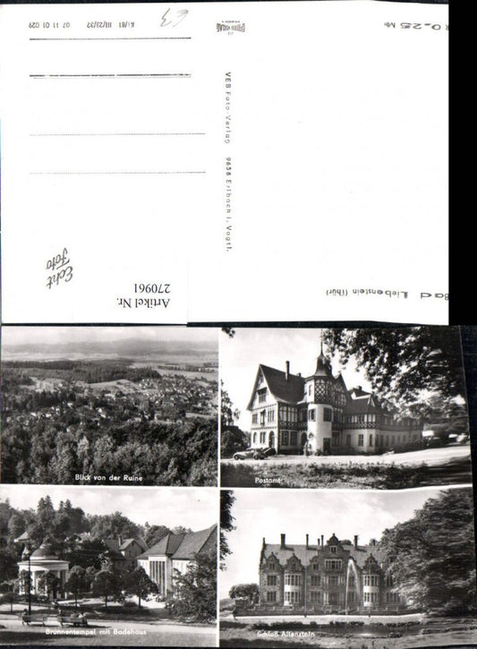 270961,Bad Liebenstein Totale Postamt Brunnentempel Badehaus Schloss Altenstein Mehrbildkarte