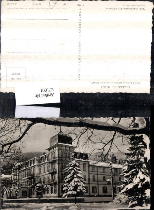 271001,Friedrichroda FDGB-Erholungsheim Hermann Danz Winterbild pub VEB