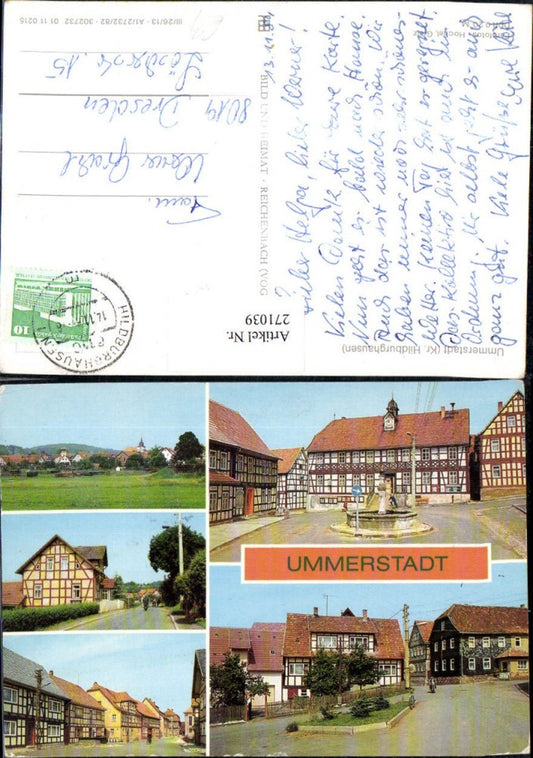 271039, Ummerstadt Partial view Fountain Town Hall Street views Multi-view map