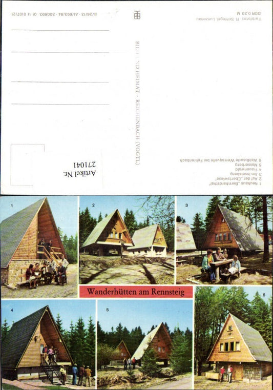 271041, Hiking huts on the Rennsteig trail Neuhaus Bernhardsthal Ebertswiese Inselsberg Frauenwald Multi-view map