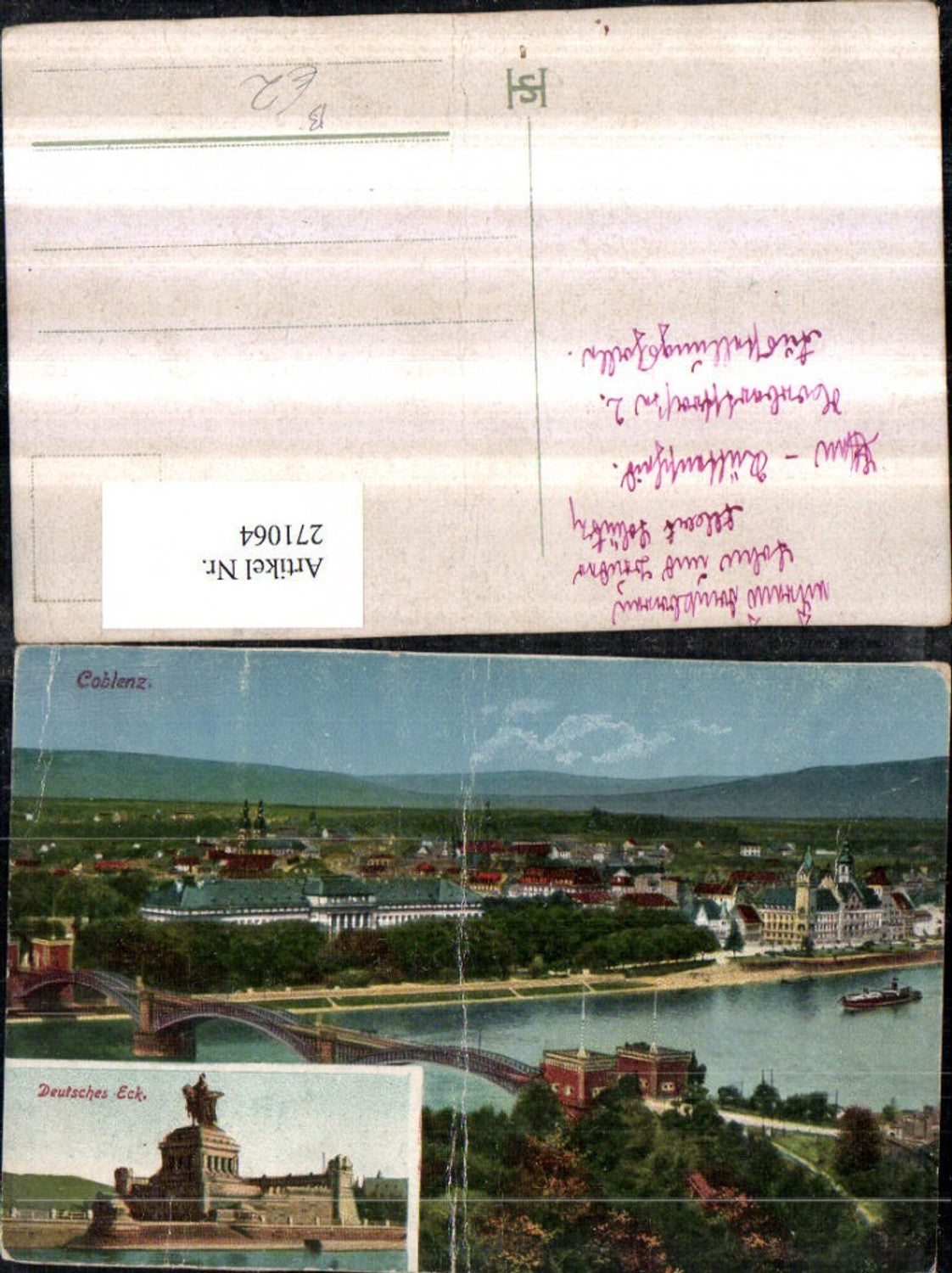 271064,Coblenz Koblenz Totale Brücke Deutsches Eck Mehrbildkarte