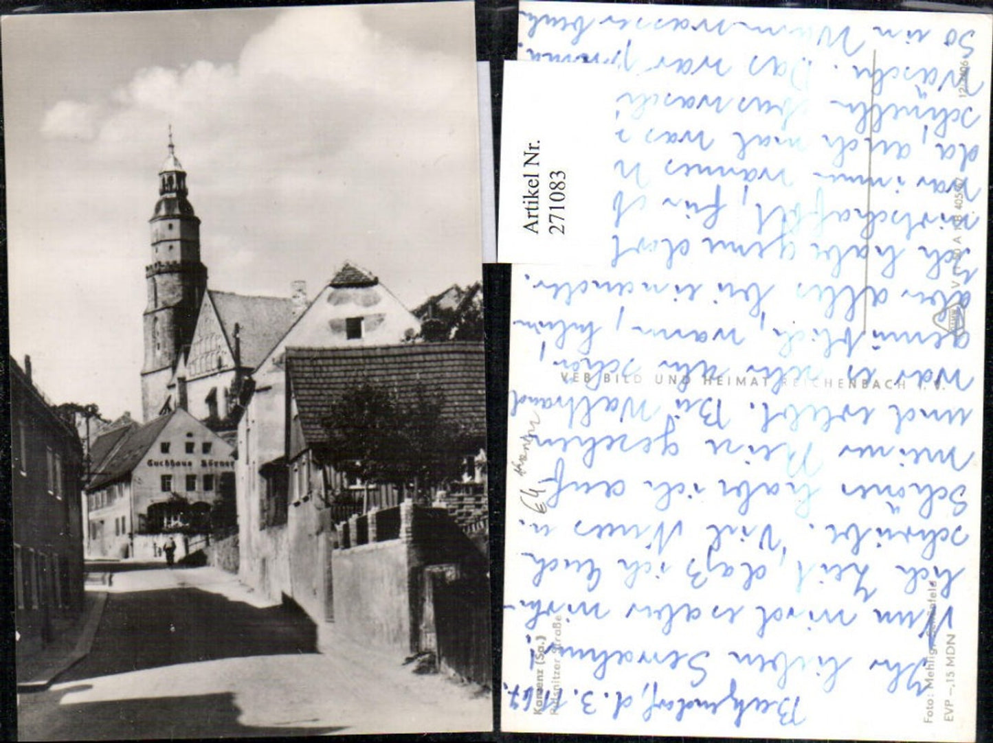 271083,Kamenz Pulsnitzer-Straße Straßenansicht Tuchhaus Körner