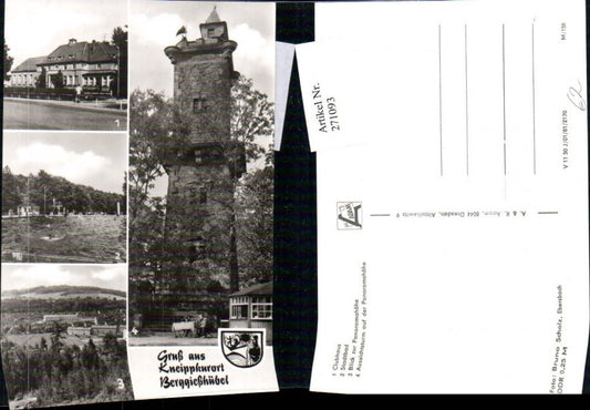 271093,Gruß aus Berggießhübel Clubhaus Stadtbad Panoramahöhe Aussichtsturm Mehrbildkarte