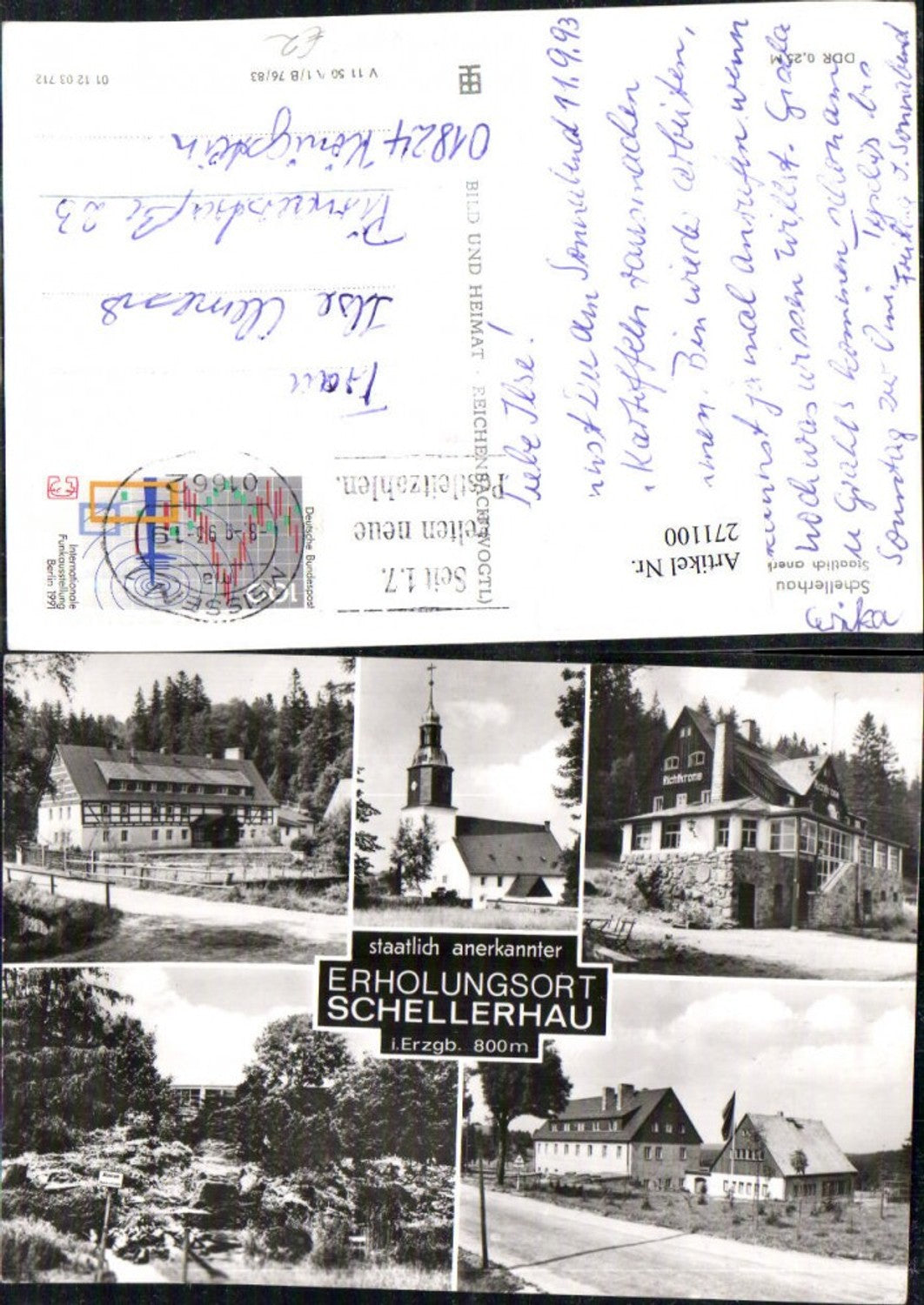271100,Schellerhau im Erzgebirge Kirche Richtkrone Mehrbildkarte