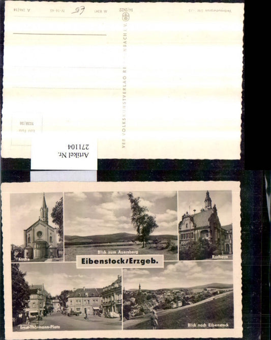 271104,Eibenstock im Erzgebirge Totale Kirche Rathaus Ernst-Thölmann-Platz Mehrbildkarte