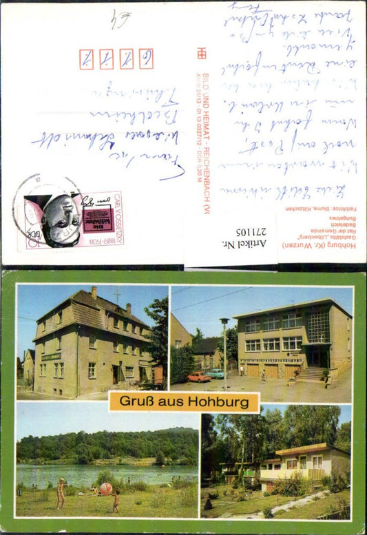 271105,Gruß aus Hohburg Gaststätte Rat der Gemeinde Badeteich Bungalows Mehrbildkarte