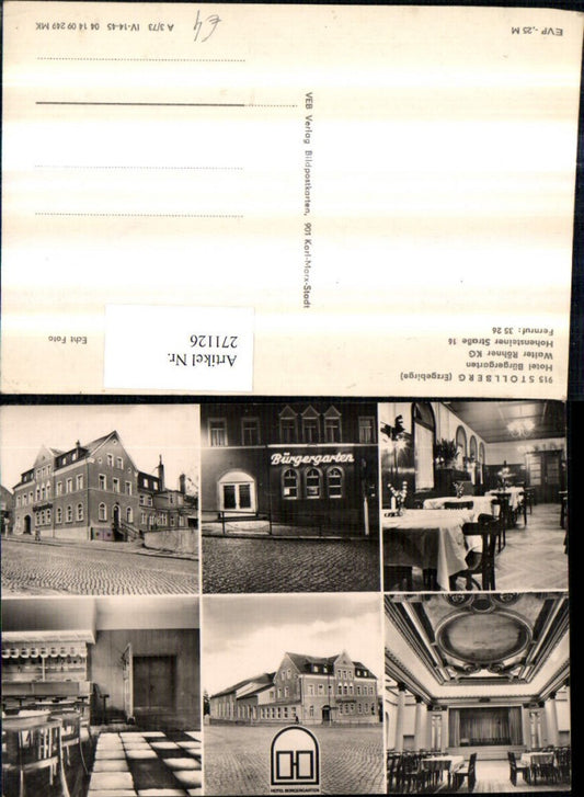 271126,Stollberg Hotel Bürgergarten Walter Röhner KG Mehrbildkarte