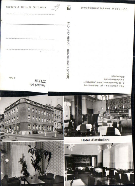 271128,Netzschkau HO-Gaststätte u. Hotel Ratskeller Mehrbildkarte