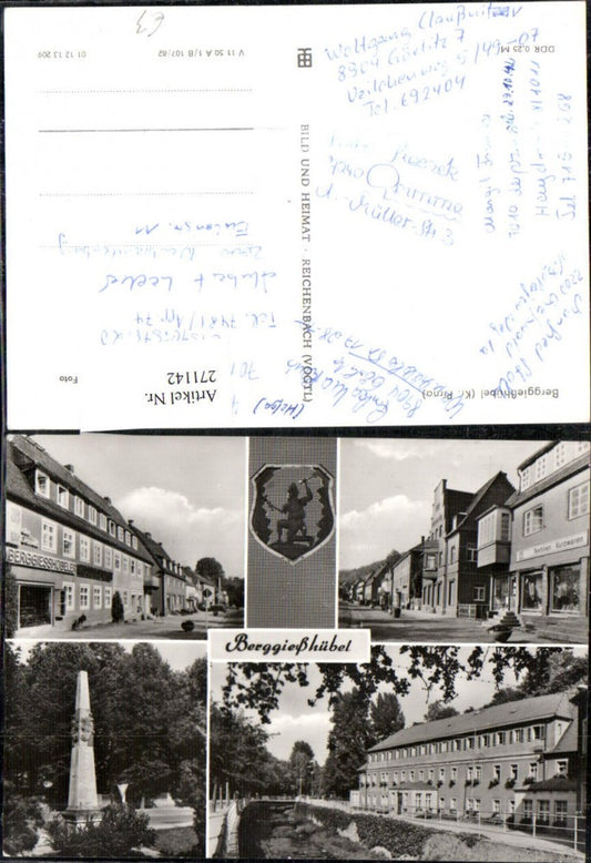 271142,Berggießhübel Straßenansichten Denkmal Geschäfte Mehrbildkarte