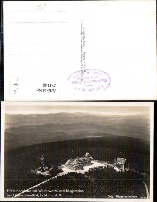 271148,Fichtelberghaus m. Wetterwarte u. Bergstation b. Oberwiesenthal Fliegeraufnahme 89762