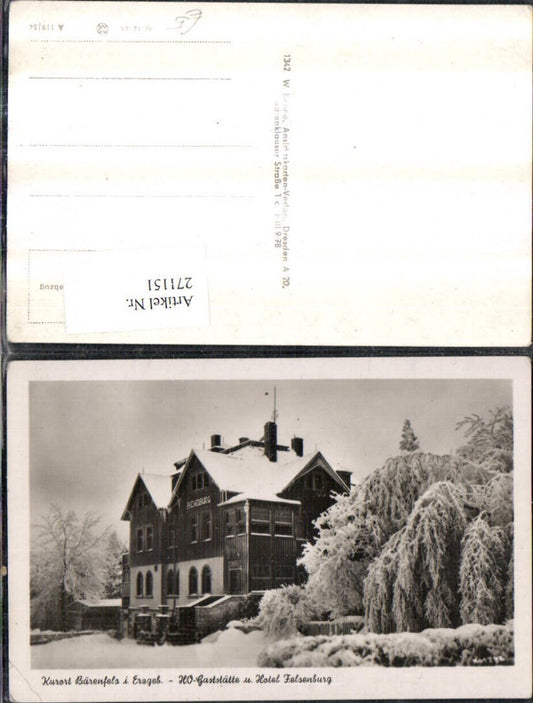 271151,Bärenfels im Erzgebirge HO-Gaststätte u. Hotel Felsenburg Winterbild