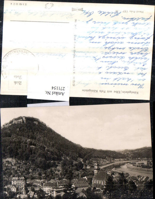 271154,Königstein an d. Elbe Totale m. Fels Königstein