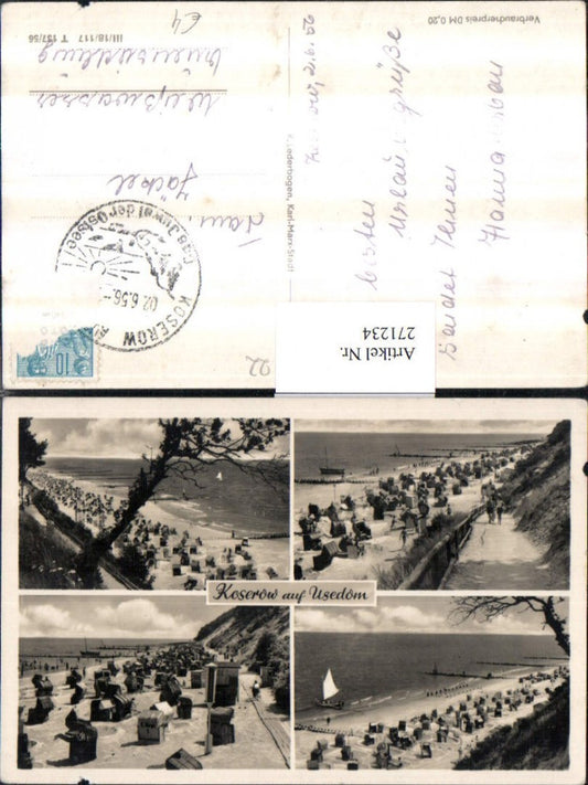271234,Koserow auf Usedom Strand Strandleben Strandkörbe Mehrbildkarte