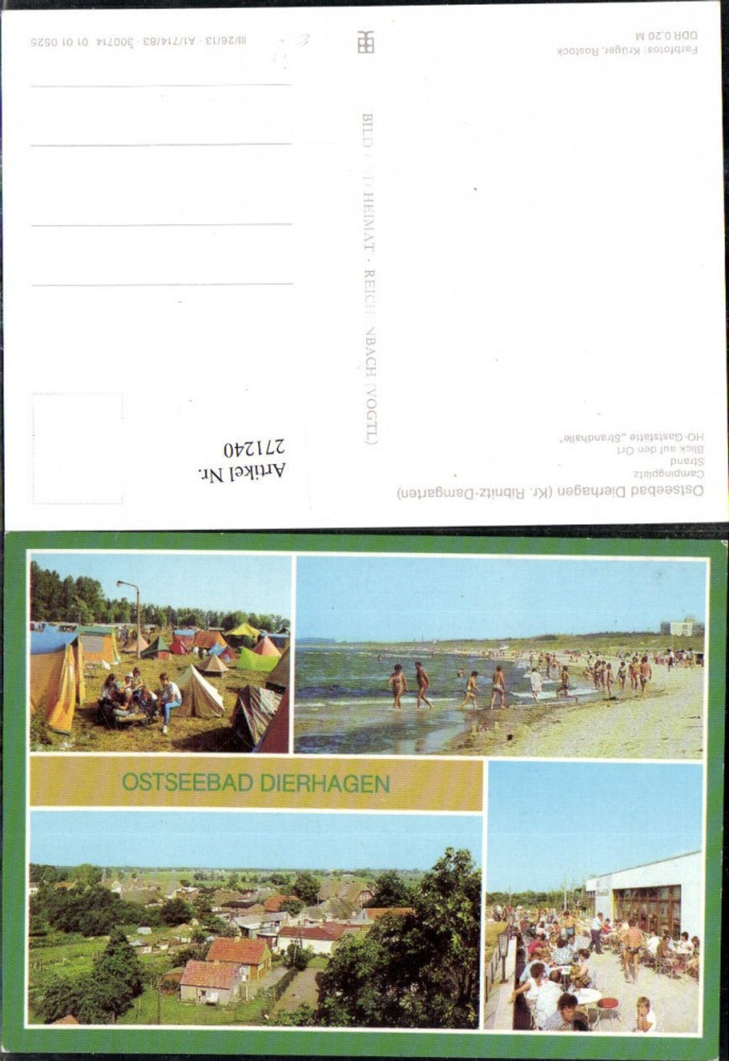271240,Ostseebad Dierhagen Campingplatz Strand HO-Gaststätte Strandhalle Strandleben Mehrbildkarte